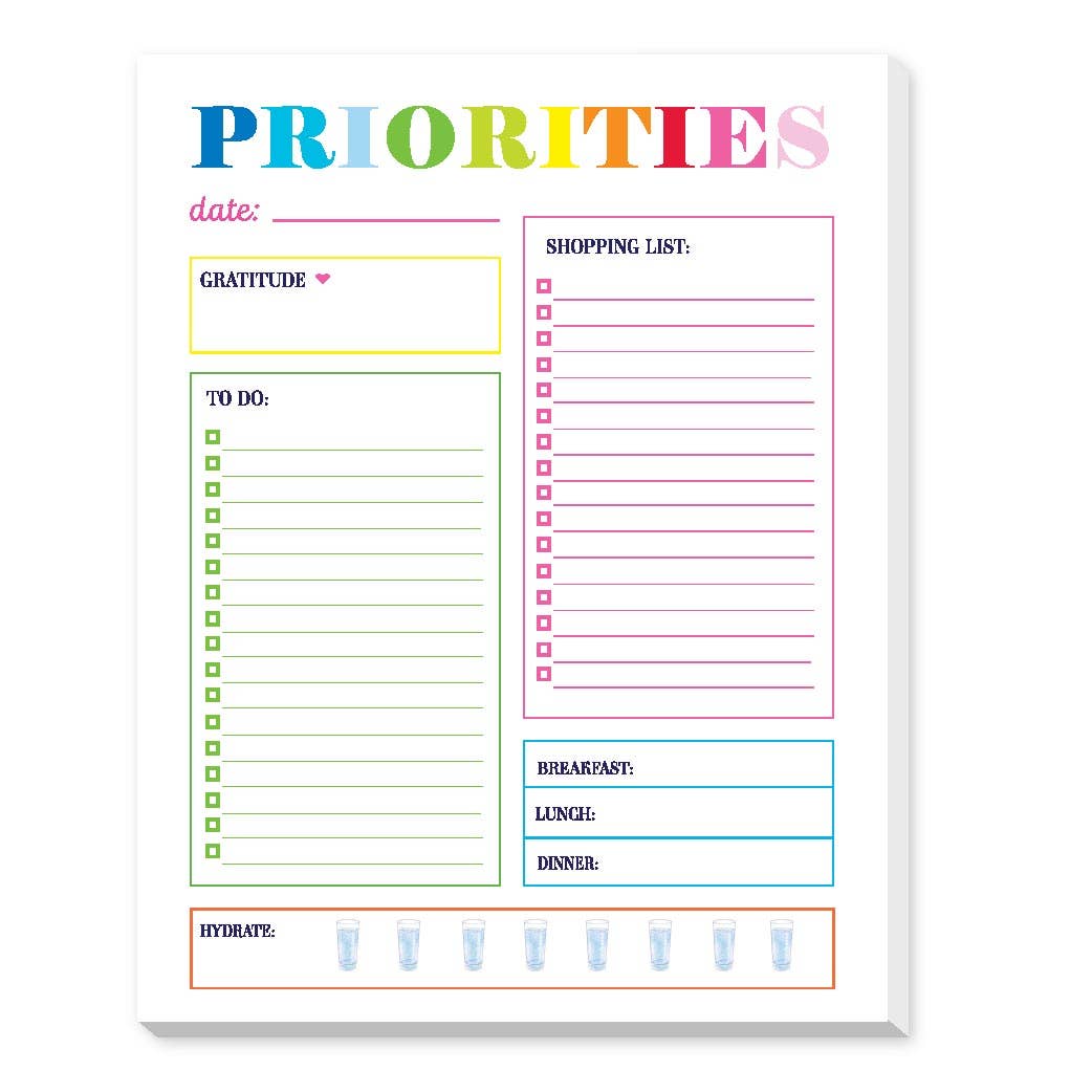 Priorities Planner Notepad