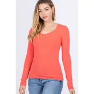 Scoop Neck Long Sleeve
