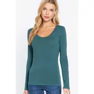 Scoop Neck Long Sleeve